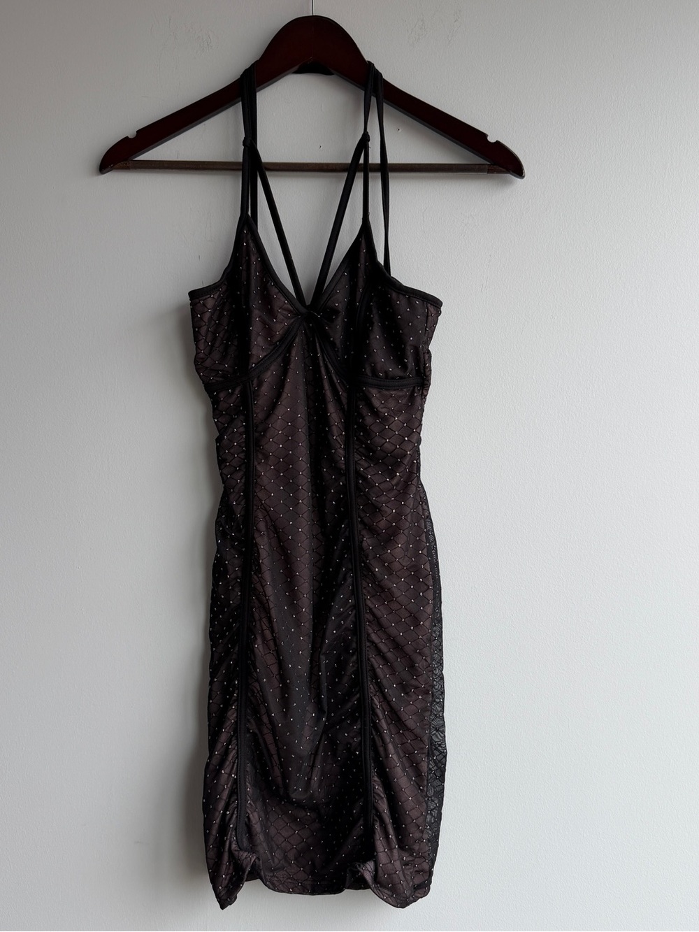 Fashion nova Black Sparkle Strappy Slip Dress